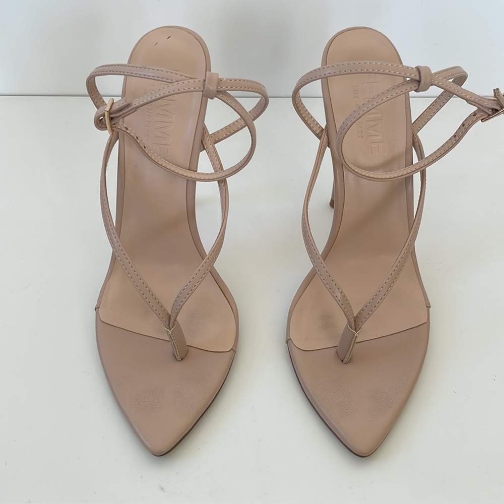 Femme LA Effie Heeled Sandal in Nude size 38